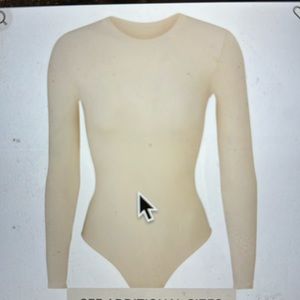 SKIMS fits everybody long sleeve crew neck bodysuit / small / sand / new